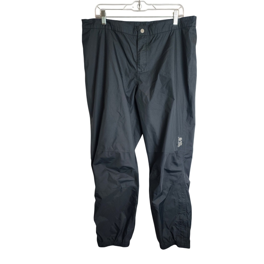 Mountain Hardwear W9mensBlack Ripstop Rain Pants XL Regular Shell Hiking Outdoor